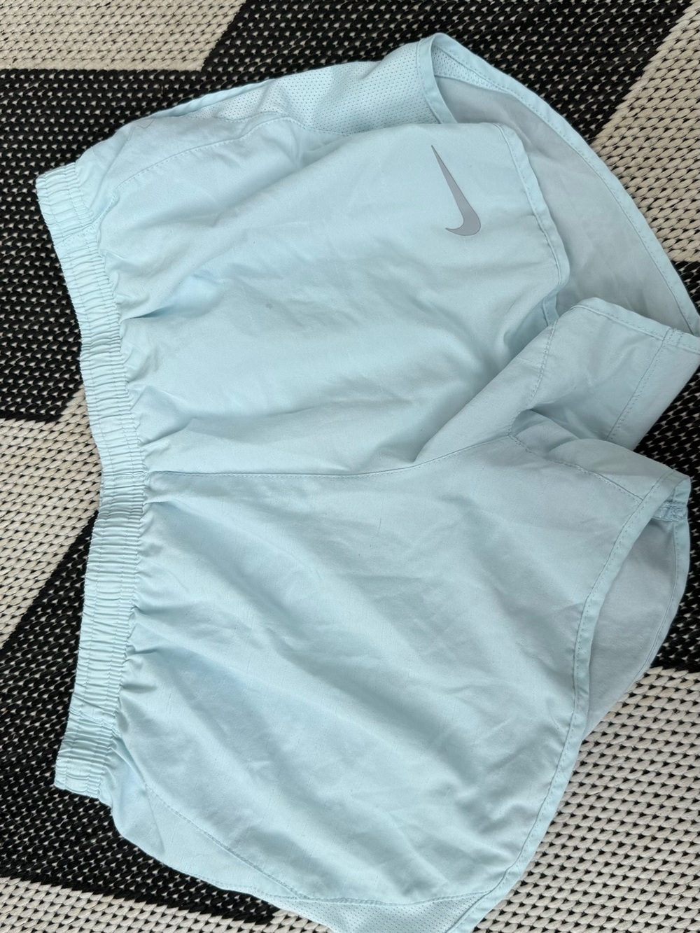 Nike Light Blue Athletic Running Shorts with Reflective Swoosh